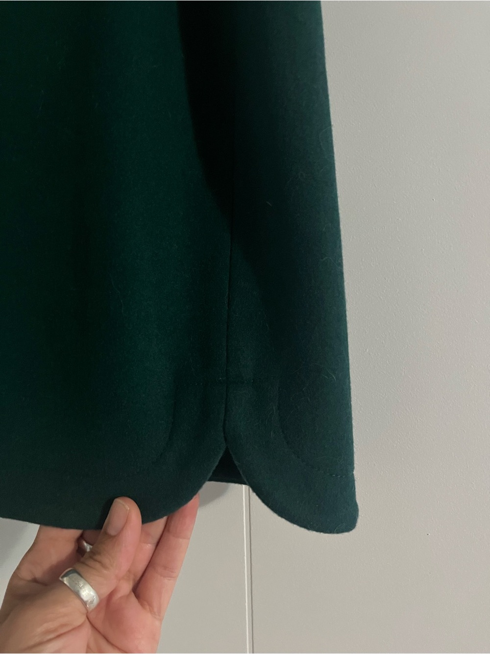J. Crew Dark Green Mini Skirt with Scalloped Hem - Picture 3 of 6